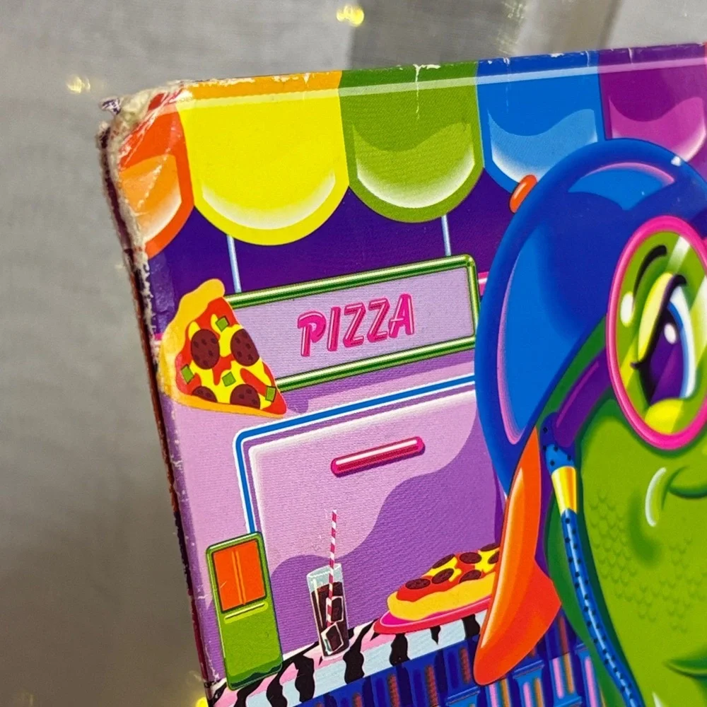 Vintage Lisa Frank Vibrant Turtle and Parrot